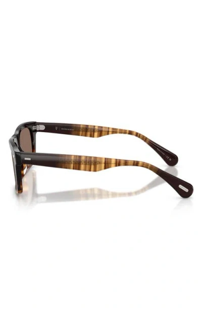 Oliver Peoples X Roger Federer Mr. Federer 55mm Polarized Rectangular Sunglasses In Brown