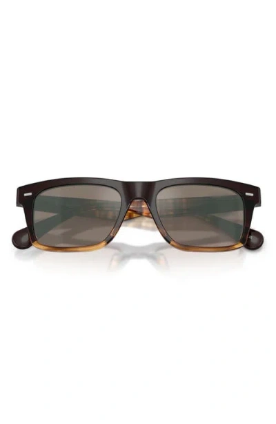 Oliver Peoples X Roger Federer Mr. Federer 55mm Polarized Rectangular Sunglasses In Brown