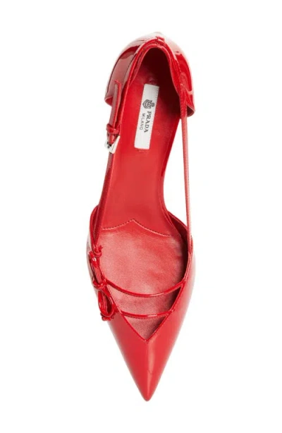 Prada Pointed Toe Pump In Brown