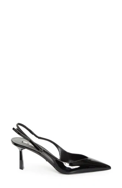Prada Bow Ponted Toe Slingback Pump In Black