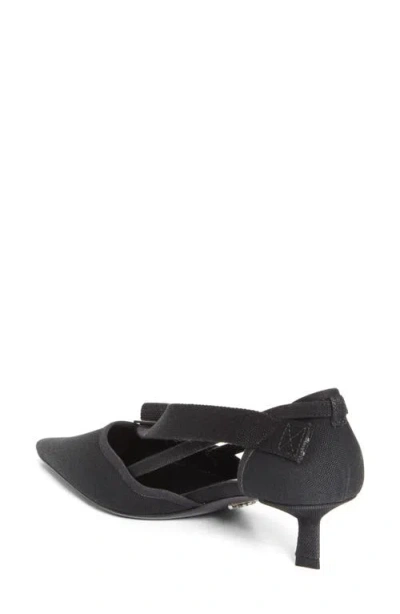 Prada Kitten Heel Pointed Toe Pump In Black