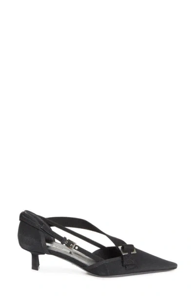 Prada Kitten Heel Pointed Toe Pump In Black