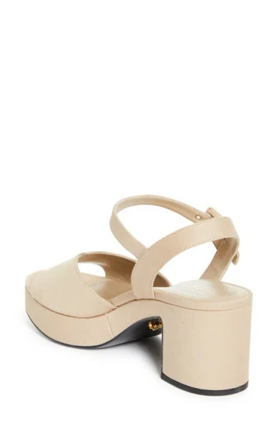 Prada 65mm Canvas Platform Sandals In Brown