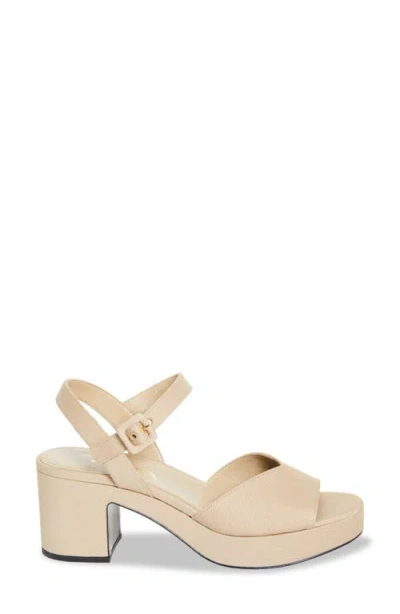 Prada 65mm Canvas Platform Sandals In Brown