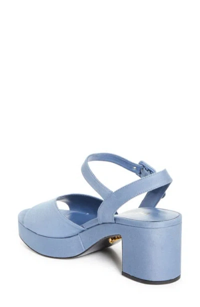 Prada 65mm Canvas Platform Sandals In Blue