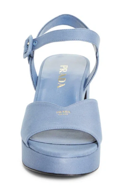 Prada 65mm Canvas Platform Sandals In Blue