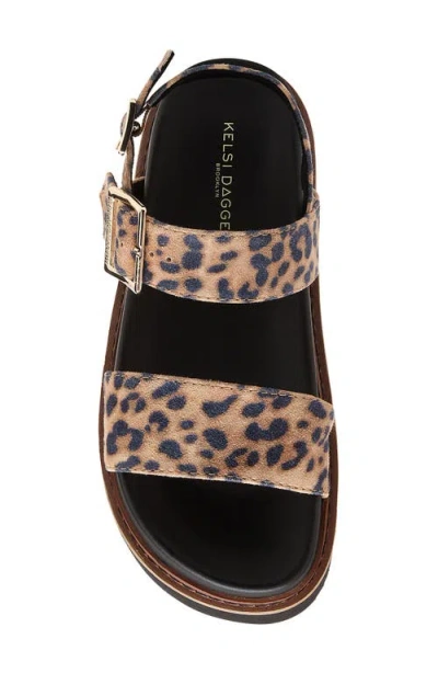 Kelsi Dagger Brooklyn Kel Leopard Double-strap Sandals In Animal Print