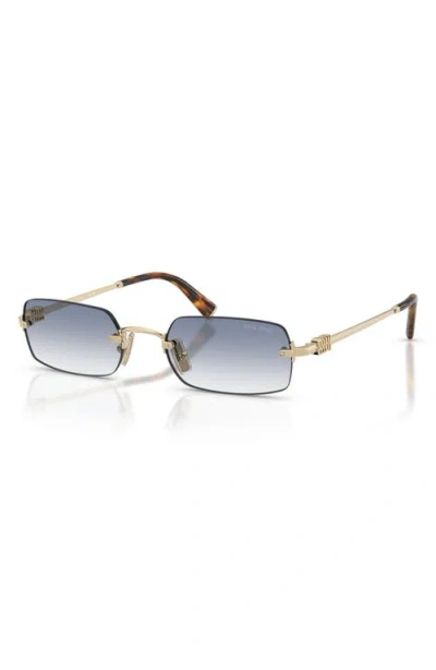 Miu Miu 52mm Rectangular Sunglasses In Blue