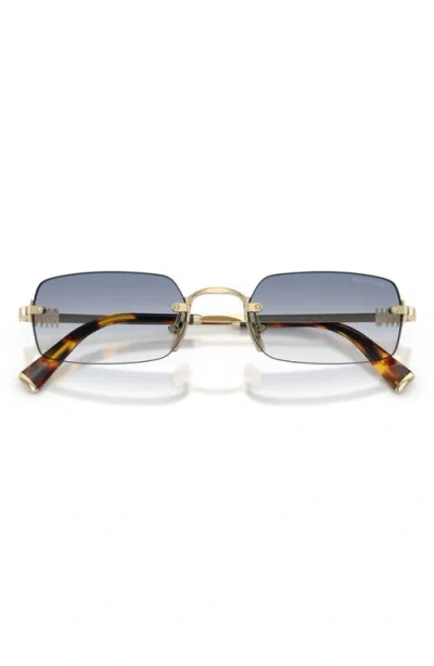 Miu Miu 52mm Rectangular Sunglasses In Blue
