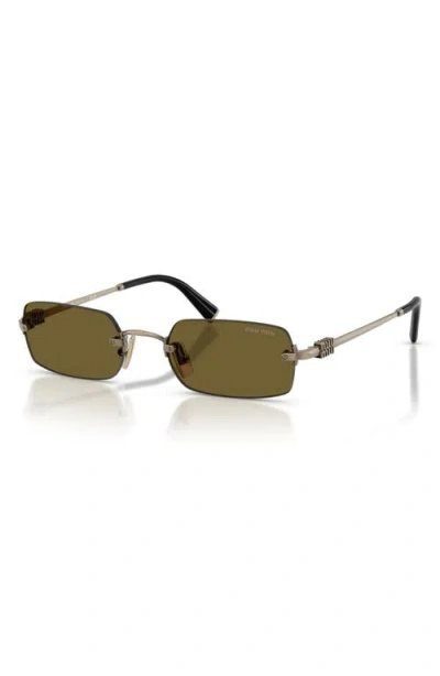 Miu Miu Metal Rectangular Sunglasses In Green