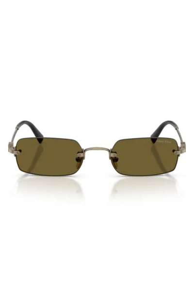 Miu Miu Metal Rectangular Sunglasses In Green