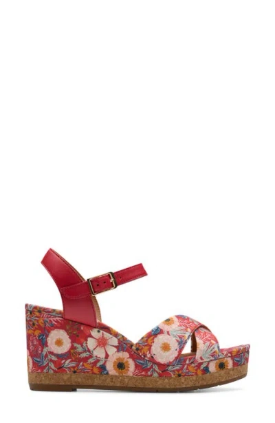 Clarksr Clarks(r) Chicly Floral Wedge Sandal In Multi