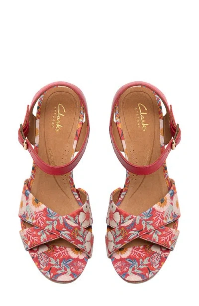 Clarksr Clarks(r) Chicly Floral Wedge Sandal In Multi
