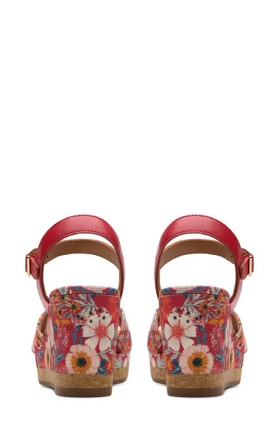 Clarksr Clarks(r) Chicly Floral Wedge Sandal In Multi