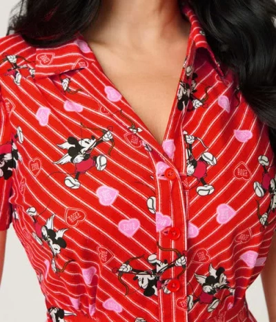 Unique Vintage Button Front Romper In Multi