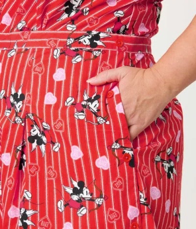 Unique Vintage Plus Size Button Front Romper In Pink