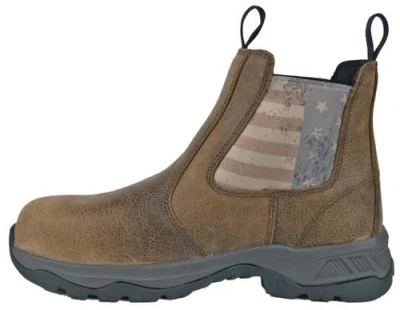 Hoss Boot Company Hoss Old Glory Distressed Composite Toe Work Boot In Brown