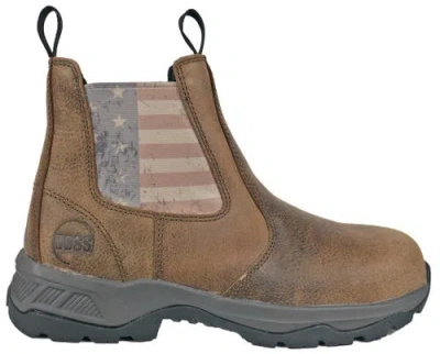 Hoss Boot Company Hoss Old Glory Distressed Composite Toe Work Boot In Brown