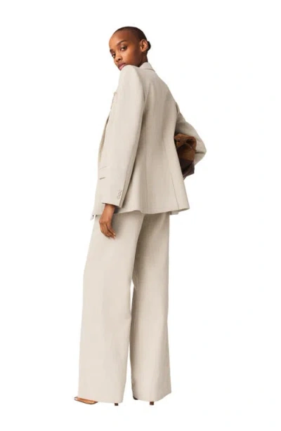 Maje Suit Jacket With Brooch In Neutral