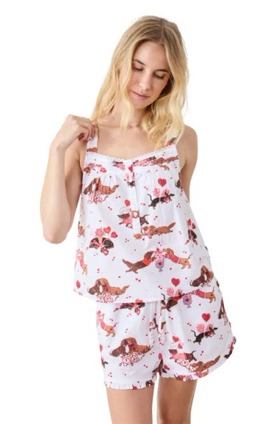 Printfresh Back To Bed Short Set In White