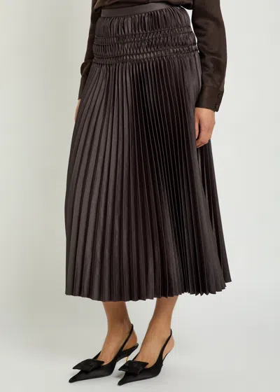 Joseph Hayes Pleated Woven Skirt In Black