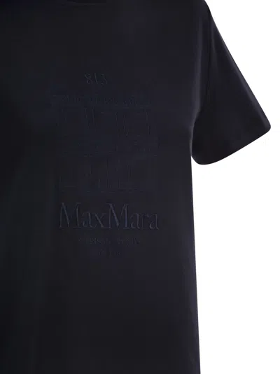 Max Mara Navy Blue Crew Neck T-shirt In Blue