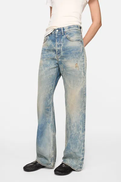Acne Studios Distressed Denim Jeans In Gray
