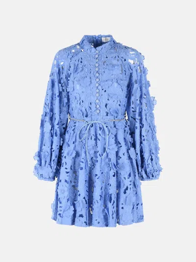 Zimmermann Womens Jacaranda Patience Long-sleeve Cotton Mini Dress Xs In Blue