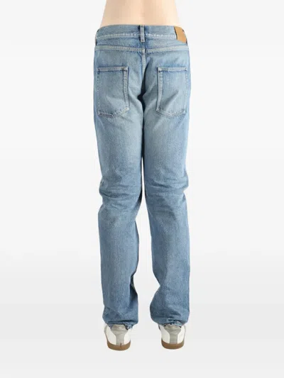 Saint Laurent Belt-loop Buttoned Trousers In Blue