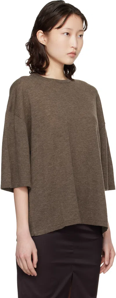 Cordera Brown Merino Wool Oversized T-shirt In Brown