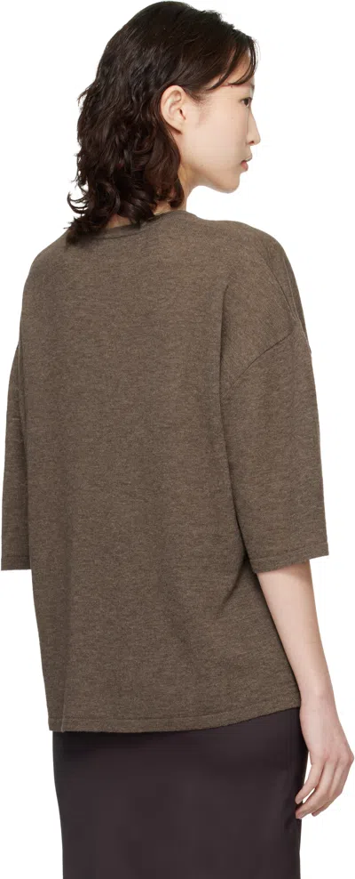 Cordera Brown Merino Wool Oversized T-shirt In Brown