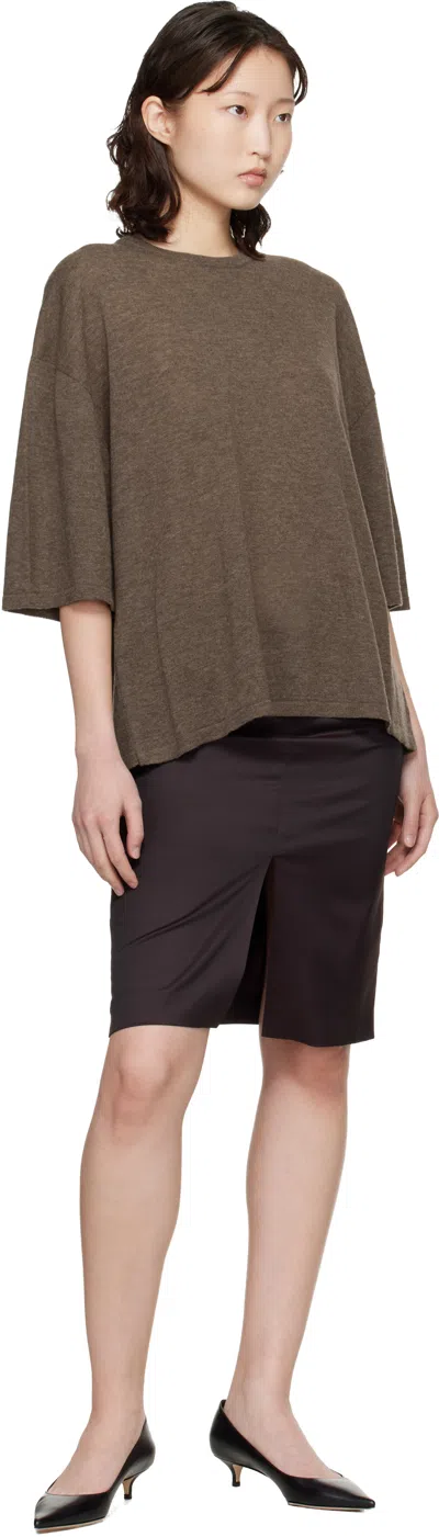 Cordera Brown Merino Wool Oversized T-shirt In Brown