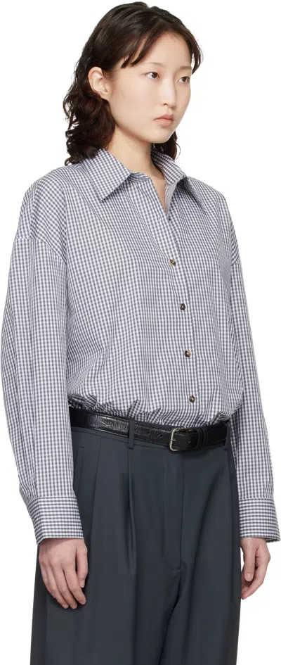 Cordera Gray & White Oversized Shirt In Gray