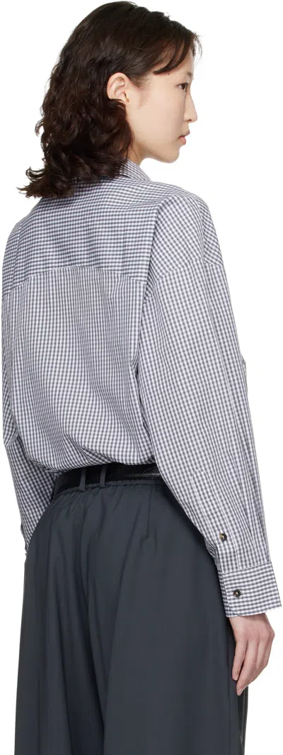 Cordera Gray & White Oversized Shirt In Gray