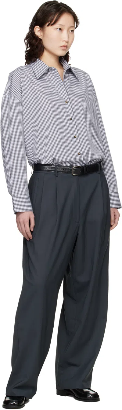 Cordera Gray & White Oversized Shirt In Gray