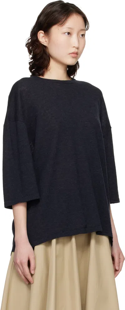 Cordera Gray Merino Wool Oversized T-shirt In Gray