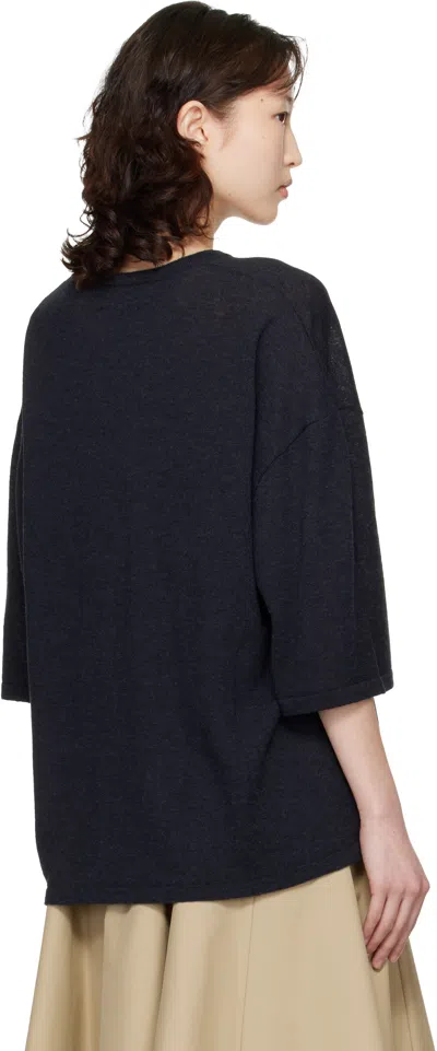 Cordera Gray Merino Wool Oversized T-shirt In Gray