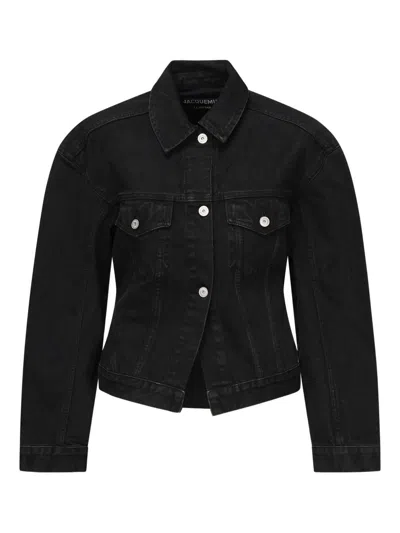 Jacquemus Denim Jacket With Buttons In Black