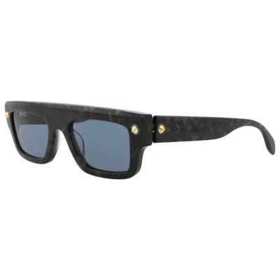 Alexander Mcqueen Spike Stud-detailing Rectangle-frame Sunglasses In Animal Print