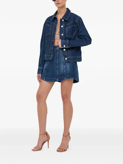 Trussardi Button-up Denim Jacket In Blue