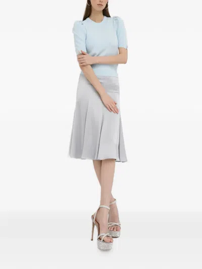 Trussardi Flared Midi Skirt In Gray
