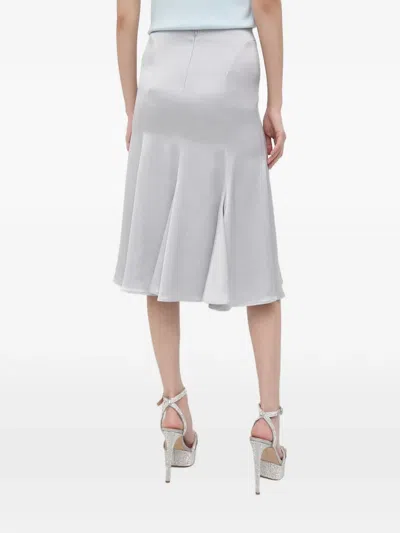 Trussardi Flared Midi Skirt In Gray
