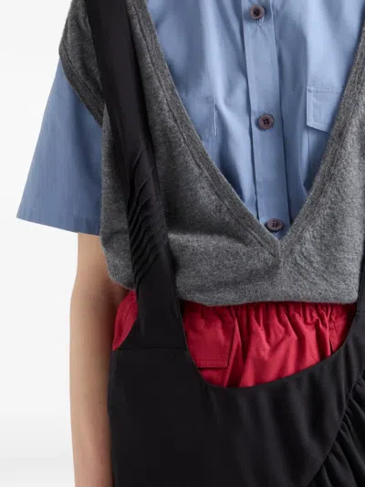 Prada Kaschmir-pullunder Mit V-ausschnitt In Blue