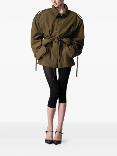 Article Ten Belted Trench Jacket In Green
