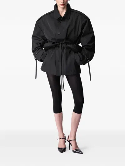 Article Ten Belted Trench Jacket In Black