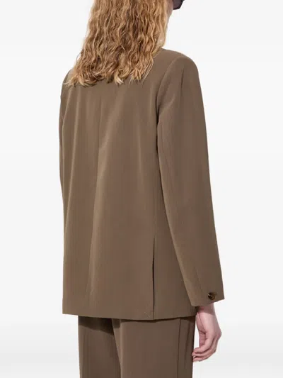 Samsoe & Samsoe Buttoned Single-breasted Blazer In Brown