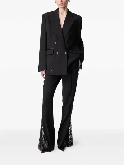 Article Ten Lace-embellished Blazer In Black
