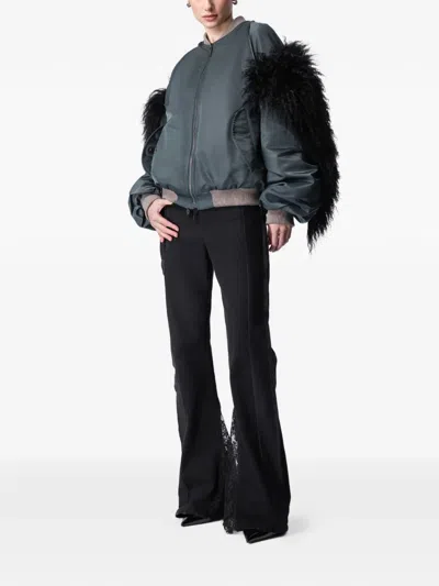 Article Ten Shearling-panel Bomber Jacket In Blue