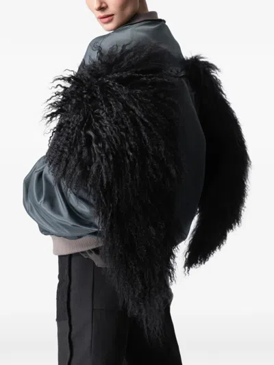 Article Ten Shearling-panel Bomber Jacket In Blue