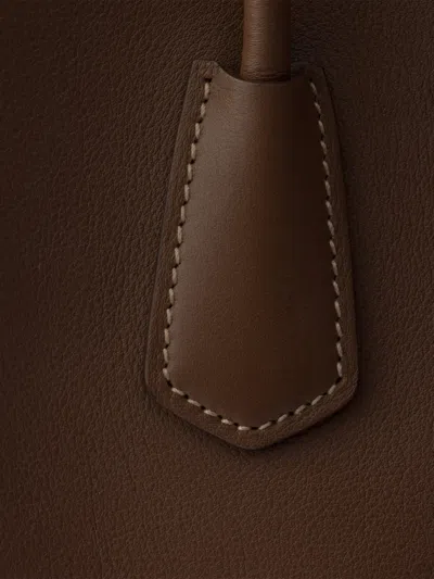 Prada Medium Leather Tote Bag In Brown